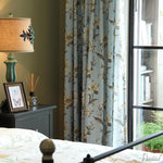 ANVIGE Pastoral Light Blue Floral ,Grommet Window Curtain Blackout Curtains For Living Room,52''Wx63''L,1 Panel
