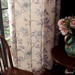 ANVIGE Pastoral Purple Flowers Printed,Grommet Window Curtain Blackout Curtains For Living Room,52''Wx63''L,1 Panel