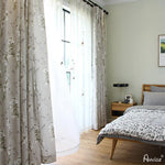 ANVIGE Pastoral White Flowers Printed,Grommet Window Curtain Blackout Curtains For Living Room,52''Wx63''L,1 Panel
