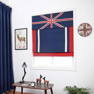 ANVIGE Cartoon Fashion Flag Printed Customized Fan Roman Shades ,Easy Install Washable Curtains ,Customized Window Curtain Drape, 24"W X 64"H
