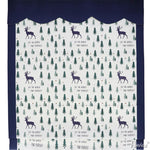 ANVIGE Cartoon Forest Deers With Navy Blue Valance Customized Roman Shades ,Easy Install Washable Curtains ,Customized Window Curtain Drape, 24"W X 64"H