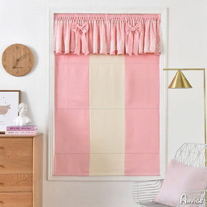 Anvige Home Textile Roman Shade Anvige Cartoon Pink Color Flat Roman Shades,Hardware For Installation Included,Window Treatment,Custom Roman Blinds,White With Red Double Trims