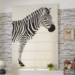 ANVIGE Cartoon Zebra Printed Customized Roman Shades ,Easy Install Washable Curtains ,Customized Window Curtain Drape, 24"W X 64"H