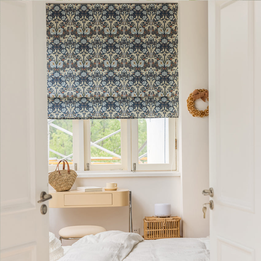 Anvige Home Textile Roman Shade Anvige Flat Roman Shades,Hardware For Installation Included,Window Treatment,Custom Roman Blinds,American Pastoral Abstract Flowers