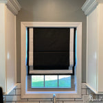Anvige Home Textile Roman Shade Anvige Flat Roman Shades,Hardware For Installation Included,Window Treatment,Custom Roman Blinds,Black and White Border Strips