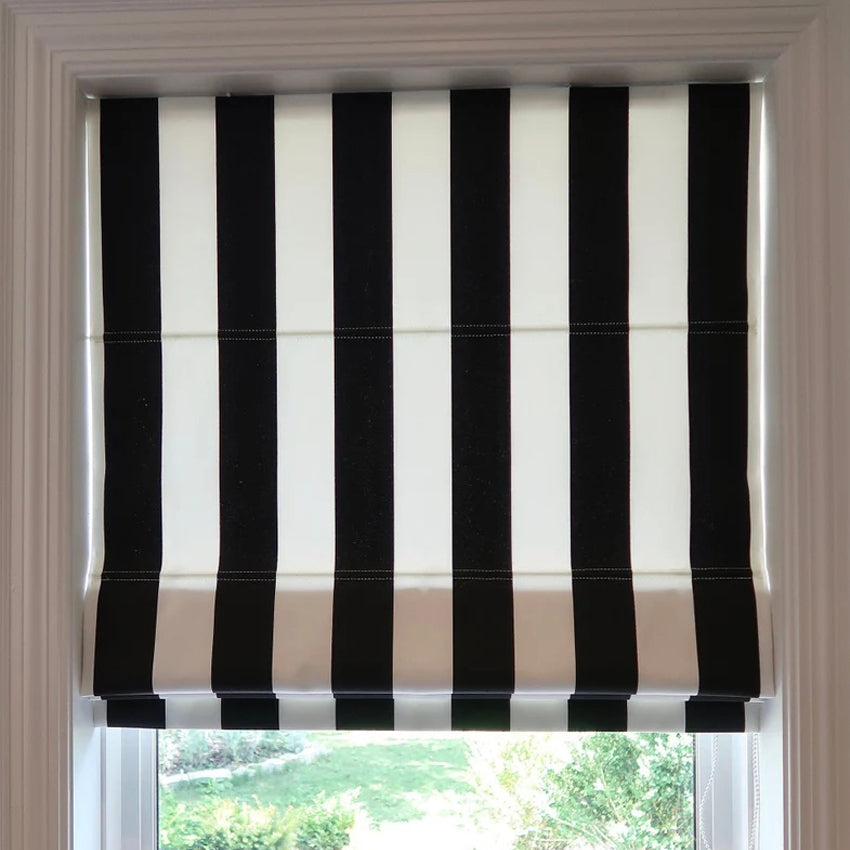 Anvige Home Textile Roman Shade Anvige Flat Roman Shades,Hardware For Installation Included,Window Treatment,Custom Roman Blinds,Black Color Strips