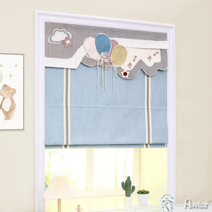 Anvige Home Textile Roman Shade Anvige Flat Roman Shades,Hardware For Installation Included,Window Treatment,Custom Roman Blinds,Cartoon Balloon Blue Color