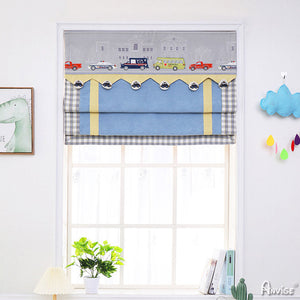 Anvige Home Textile Roman Shade Anvige Flat Roman Shades,Hardware For Installation Included,Window Treatment,Custom Roman Blinds,Cartoon Cars