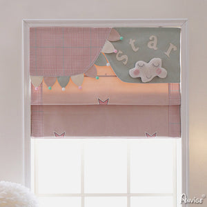 Anvige Home Textile Roman Shade Anvige Flat Roman Shades,Hardware For Installation Included,Window Treatment,Custom Roman Blinds,Cartoon Lucky Stars
