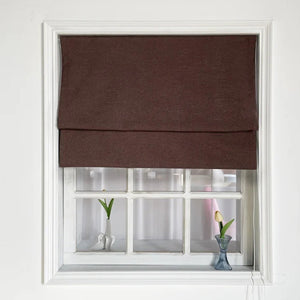 Anvige Home Textile Roman Shade Anvige Flat Roman Shades,Hardware For Installation Included,Window Treatment,Custom Roman Blinds,Cotton Linen Coffee Color