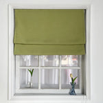 Anvige Home Textile Roman Shade Anvige Flat Roman Shades,Hardware For Installation Included,Window Treatment,Custom Roman Blinds,Cotton Linen Green Color