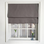 Anvige Home Textile Roman Shade Anvige Flat Roman Shades,Hardware For Installation Included,Window Treatment,Custom Roman Blinds,Cotton Linen Grey Color
