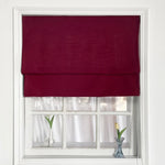 Anvige Flat Roman Shades,Hardware For Installation Included,Window Treatment,Custom Roman Blinds,Cotton Linen Wine Red Color