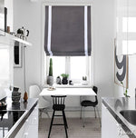 Anvige Home Textile Roman Shade Anvige Flat Roman Shades,Hardware For Installation Included,Window Treatment,Custom Roman Blinds ,Dark Grey With White Trims