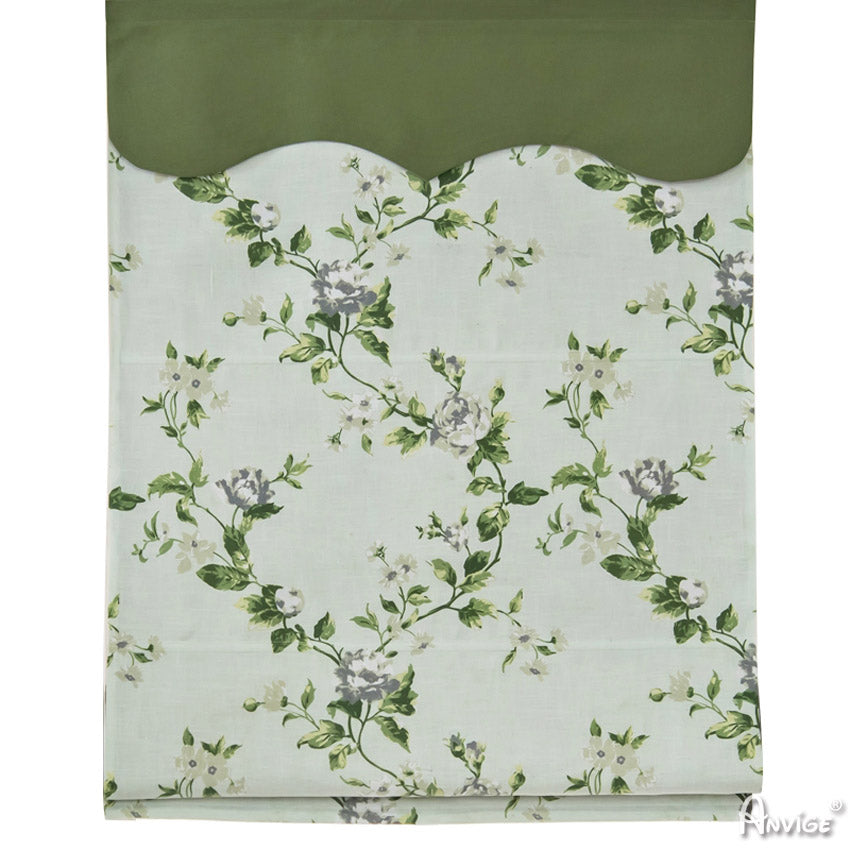 Anvige Home Textile Roman Shade Anvige Flat Roman Shades,Hardware For Installation Included,Window Treatment,Custom Roman Blinds,Flowers With Green Heading