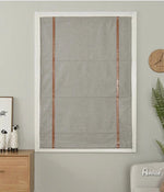 Anvige Home Textile Roman Shade Anvige Flat Roman Shades,Hardware For Installation Included,Window Treatment,Custom Roman Blinds,Grey With Coffe Trims