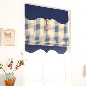 Anvige Home Textile Roman Shade Anvige Flat Roman Shades,Hardware For Installation Included,Window Treatment,Custom Roman Blinds,Modern Blue Plaid Pattern