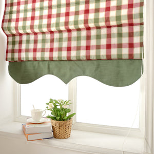 Anvige Home Textile Roman Shade Anvige Flat Roman Shades,Hardware For Installation Included,Window Treatment,Custom Roman Blinds,Modern Red and Green Plaid Pattern