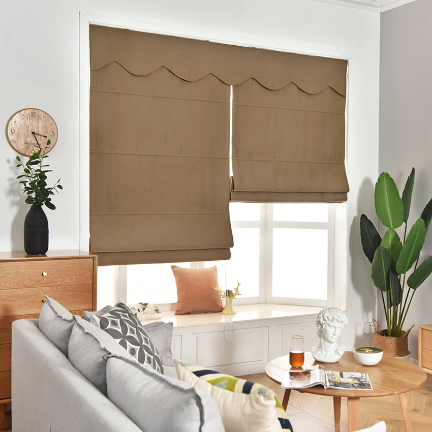 Anvige Home Textile Roman Shade Anvige Flat Roman Shades,Hardware For Installation Included,Window Treatment,Custom Roman Blinds,Modern Solid Coffee Color