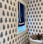 Anvige Home Textile Roman Shade Anvige Flat Roman Shades,Hardware For Installation Included,Window Treatment,Custom Roman Blinds,Navy Blue With White Border Trims