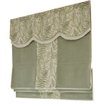 Anvige Home Textile Roman Shade Anvige Flat Roman Shades,Hardware For Installation Included,Window Treatment,Custom Roman Blinds,Pastoral Green Color With Leaves Fabric