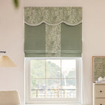 Anvige Home Textile Roman Shade Anvige Flat Roman Shades,Hardware For Installation Included,Window Treatment,Custom Roman Blinds,Pastoral Green Color With Leaves Fabric