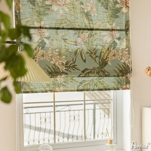 Anvige Home Textile Roman Shade Anvige Flat Roman Shades,Hardware For Installation Included,Window Treatment,Custom Roman Blinds,Pastoral Leaves