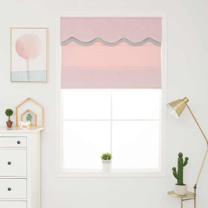 Anvige Home Textile Roman Shade Anvige Flat Roman Shades,Hardware For Installation Included,Window Treatment,Custom Roman Blinds,Pink Color With Heading
