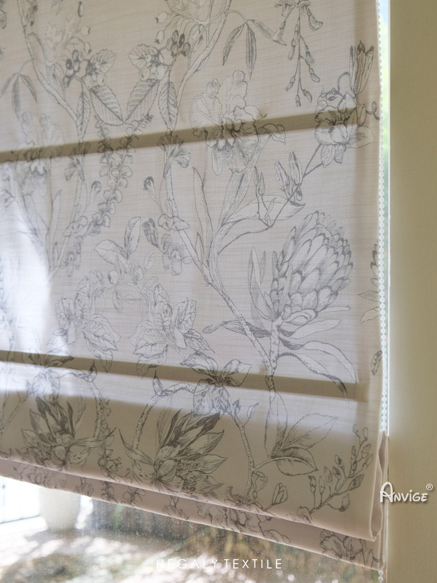 Anvige Home Textile Roman Shade Anvige Flat Roman Shades,Hardware For Installation Included,Window Treatment,Custom Roman Blinds,Printed Flowers