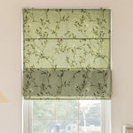 Anvige Home Textile Roman Shade Anvige Flat Roman Shades,Hardware For Installation Included,Window Treatment,Custom Roman Blinds,Printed Grean Leaves and Flowers