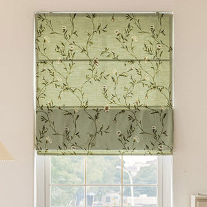Anvige Home Textile Roman Shade Anvige Flat Roman Shades,Hardware For Installation Included,Window Treatment,Custom Roman Blinds,Printed Grean Leaves and Flowers
