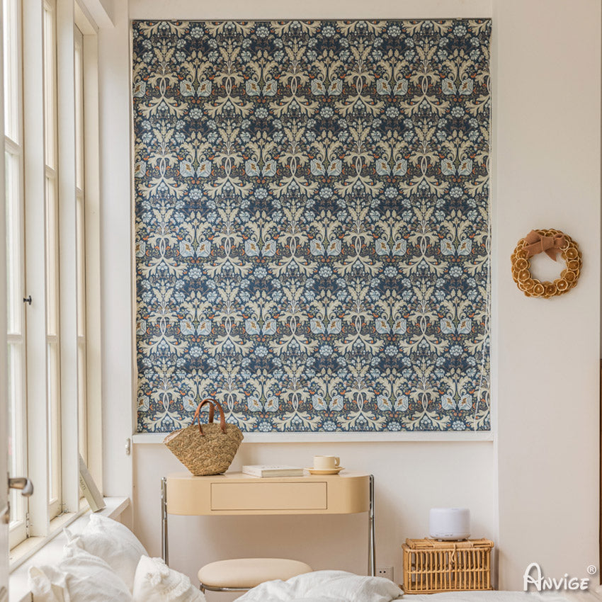 Anvige Home Textile Roman Shade Anvige Flat Roman Shades,Hardware For Installation Included,Window Treatment,Custom Roman Blinds,Retro Flowers Printed