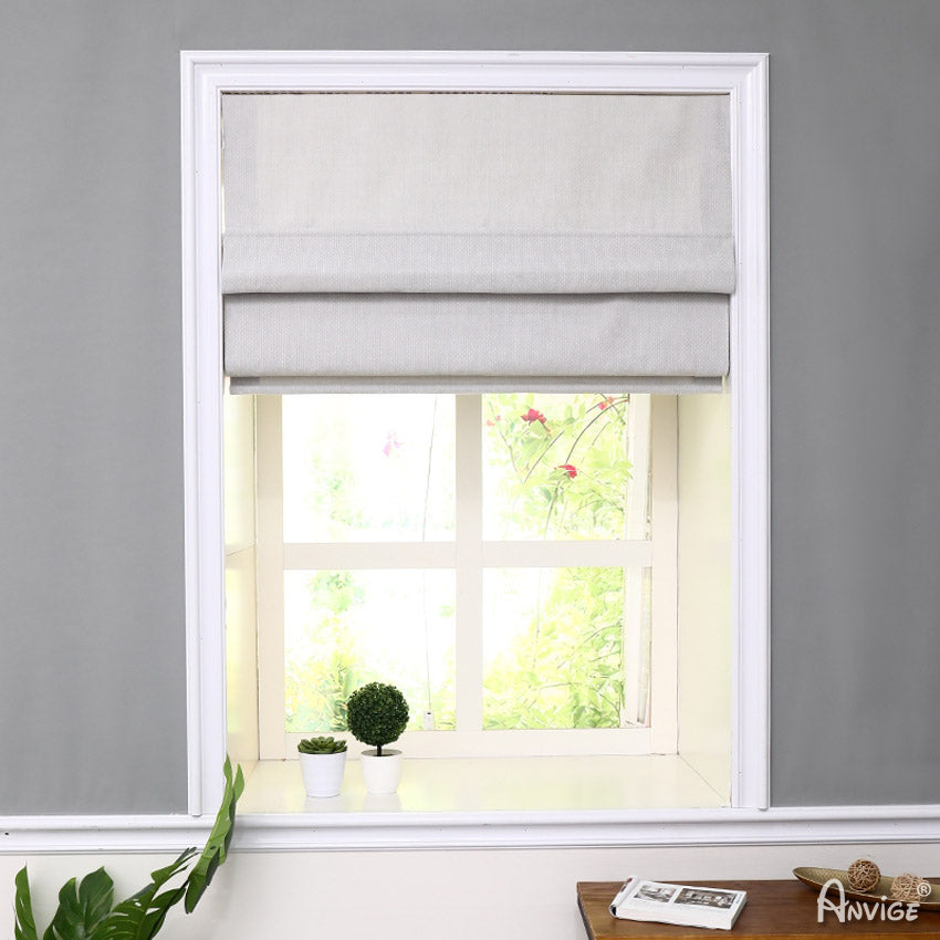 Anvige Home Textile Roman Shade Anvige Flat Roman Shades,Hardware For Installation Included,Window Treatment,Custom Roman Blinds,Solid White Color