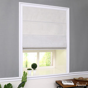 Anvige Home Textile Roman Shade Anvige Flat Roman Shades,Hardware For Installation Included,Window Treatment,Custom Roman Blinds,Solid White Color