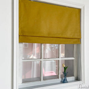 Anvige Home Textile Roman Shade Anvige Flat Roman Shades,Hardware For Installation Included,Window Treatment,Custom Roman Blinds ,Turmeric Color