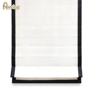 Anvige Home Textile Roman Shade Anvige Flat Roman Shades,Hardware For Installation Included,Window Treatment,Custom Roman Blinds,White With Black Border Trims