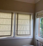 Anvige Home Textile Roman Shade Anvige Flat Roman Shades,Hardware For Installation Included,Window Treatment,Custom Roman Blinds,White With Coffee Border Trims