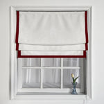 Anvige Home Textile Roman Shade Anvige Flat Roman Shades,Hardware For Installation Included,Window Treatment,Custom Roman Blinds,White With Coffee Border Trims
