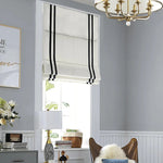 Anvige Home Textile Roman Shade Anvige Flat Roman Shades,Hardware For Installation Included,Window Treatment,Custom Roman Blinds ,White With Double Black Trims