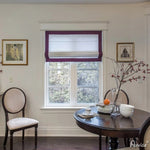 Anvige Home Textile Roman Shade Anvige Flat Roman Shades,Hardware For Installation Included,Window Treatment,Custom Roman Blinds,White With Purple Border Trims
