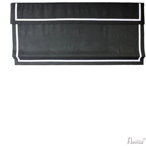 Anvige Home Textile Roman Shade Anvige Flat Roman Shades,Hardware For Installation Included,Window Treatment,Custom Roman Blinds With Head,Black With White Trims and Top Heading