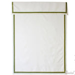 Anvige Home Textile Roman Shade Anvige Flat Roman Shades,Hardware For Installation Included,Window Treatment,Custom Roman Blinds With Head,White With Green Border Trims and Heading