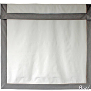 Anvige Home Textile Roman Shade Anvige Flat Roman Shades,Hardware For Installation Included,Window Treatment,Custom Roman Blinds With Head,White With Grey Border Trims