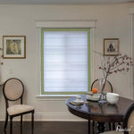 Anvige Home Textile Roman Shade Anvige Flat Roman Shades,Hardware For Installation Included,Window Treatment,Custom Roman Blinds With ,White With Green Border Trims
