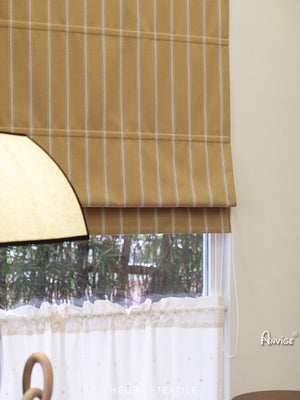 Anvige Home Textile Roman Shade Anvige Flat Roman Shades,Hardware For Installation Included,Window Treatment,Custom Roman Blinds,Yellow Color White Strips