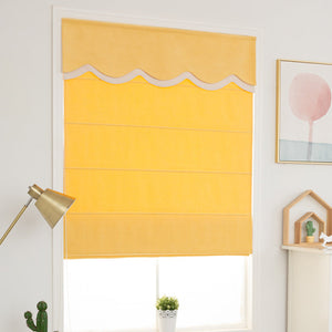 Anvige Home Textile Roman Shade Anvige Flat Roman Shades,Hardware For Installation Included,Window Treatment,Custom Roman Blinds,Yellow Color With Heading