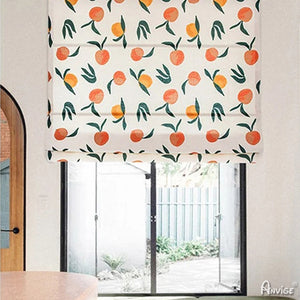 Anvige Home Textile Roman Shade Anvige Flat Sheer Roman Shades,Hardware For Installation Included,Window Treatment,Custom Roman Blinds,Pastoral Fruits Printed Fabric