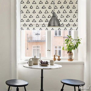 ANVIGE High Quality Modern Geometric Triangle Printed Customized Roman Shades ,Easy Install Washable Curtains ,Customized Window Curtain Drape, 24"W X 64"H