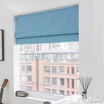 ANVIGE Modern Blue Color Printed Customized Roman Shades ,Easy Install Washable Curtains ,Customized Window Curtain Drape, 24"W X 64"H