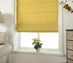 ANVIGE Modern Cotton Linen Turmeric Color Customized Roman Shades ,Easy Install Washable Curtains ,Customized Window Curtain Drape, 24"W X 64"H